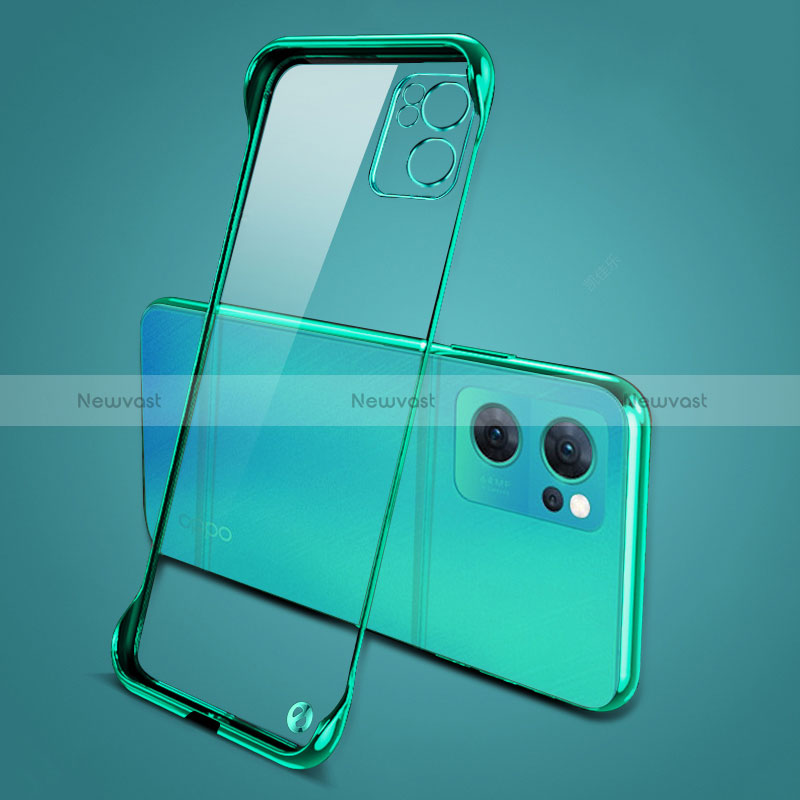 Transparent Crystal Hard Case Back Cover H01 for Oppo Reno7 SE 5G Green