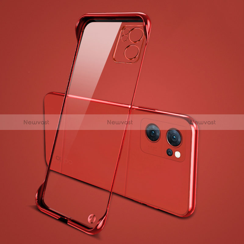 Transparent Crystal Hard Case Back Cover H01 for Oppo Reno7 SE 5G Red