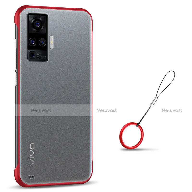 Transparent Crystal Hard Case Back Cover H01 for Vivo X50 Pro 5G Red