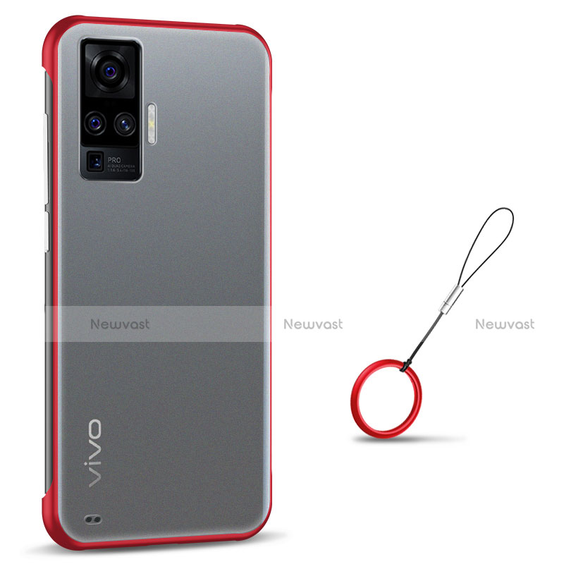 Transparent Crystal Hard Case Back Cover H01 for Vivo X51 5G Red
