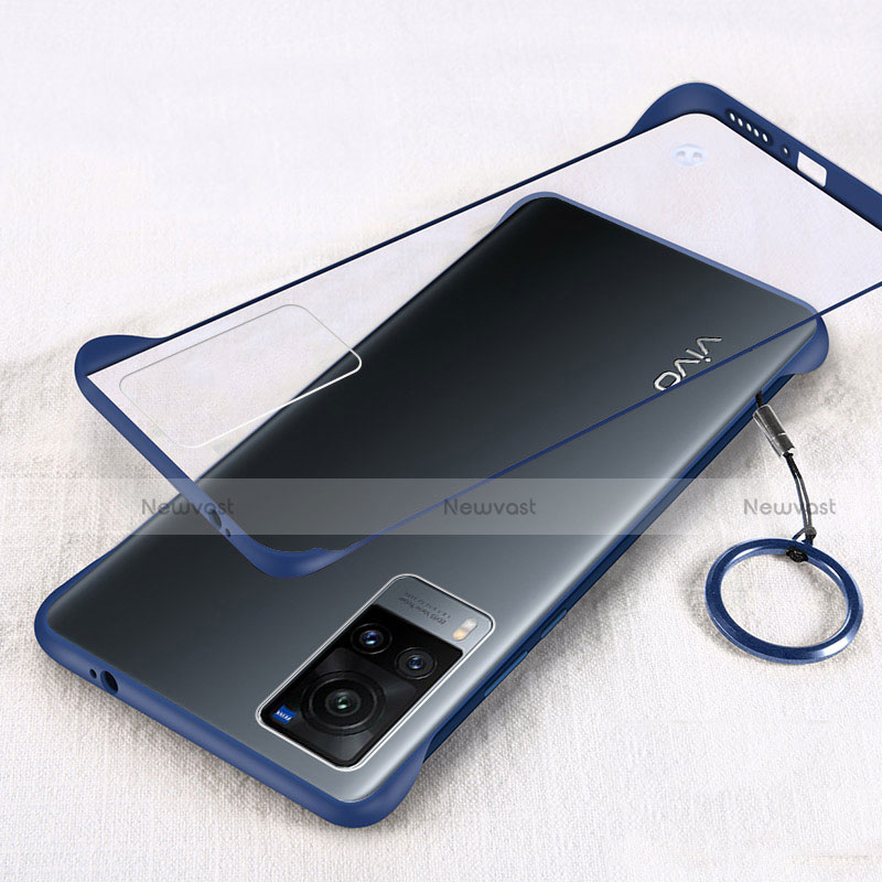 Transparent Crystal Hard Case Back Cover H01 for Vivo X60T 5G Blue