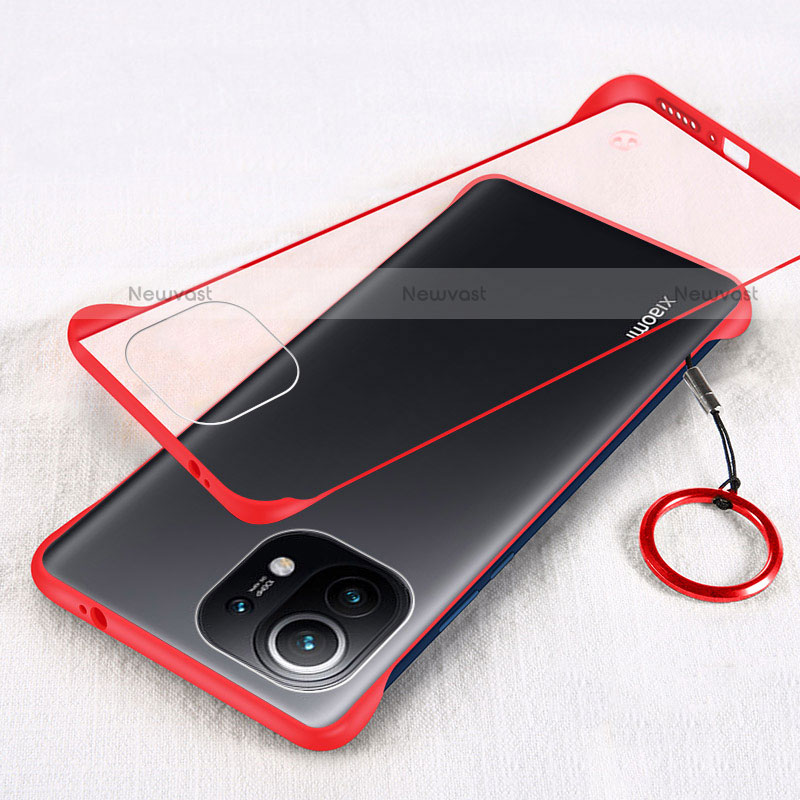 Transparent Crystal Hard Case Back Cover H01 for Xiaomi Mi 11 Lite 4G Red