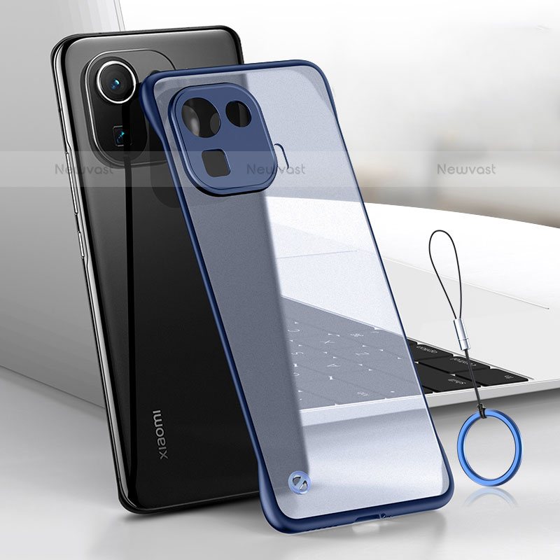 Transparent Crystal Hard Case Back Cover H01 for Xiaomi Mi 11 Pro 5G Blue
