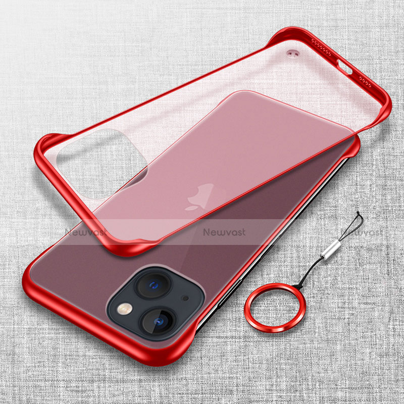 Transparent Crystal Hard Case Back Cover H02 for Apple iPhone 13 Mini Red