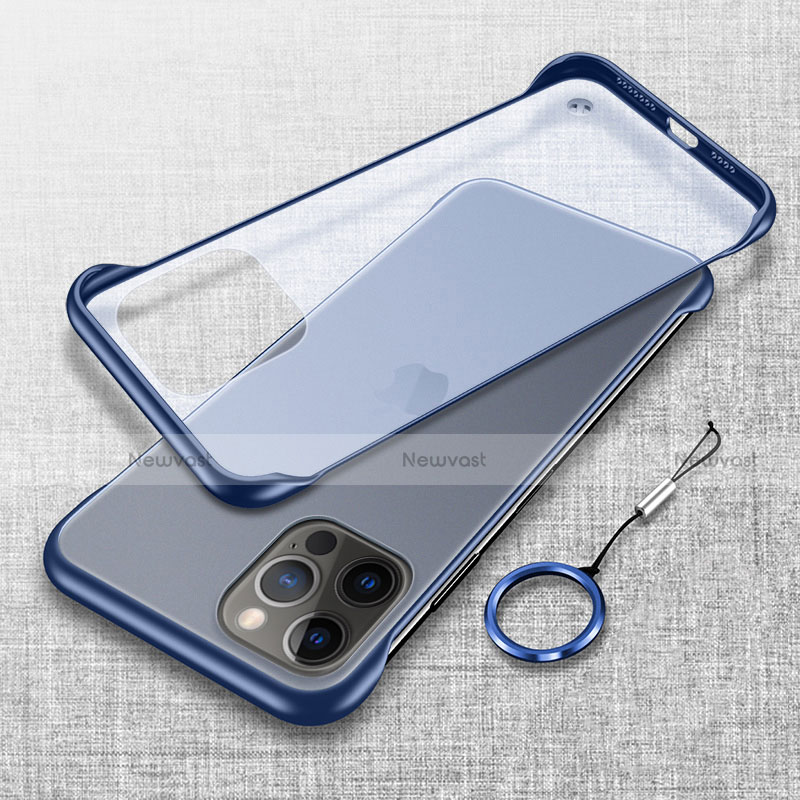 Transparent Crystal Hard Case Back Cover H02 for Apple iPhone 13 Pro Blue