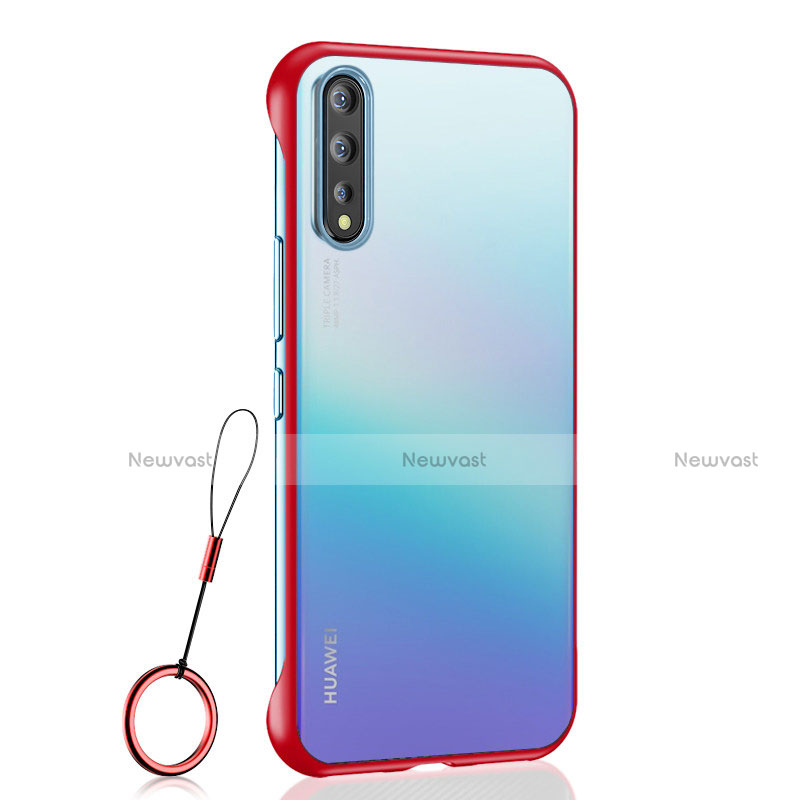 Transparent Crystal Hard Case Back Cover H02 for Huawei Y8p Red