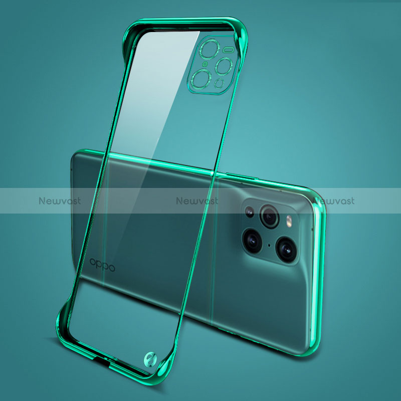 Transparent Crystal Hard Case Back Cover H02 for Oppo Find X3 5G Green
