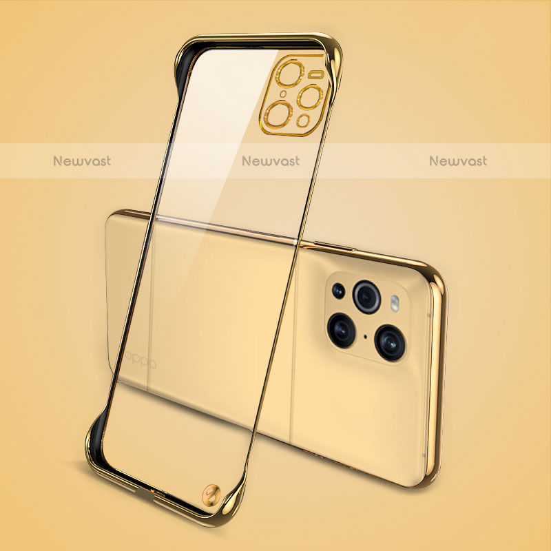 Transparent Crystal Hard Case Back Cover H02 for Oppo Find X3 Pro 5G Gold