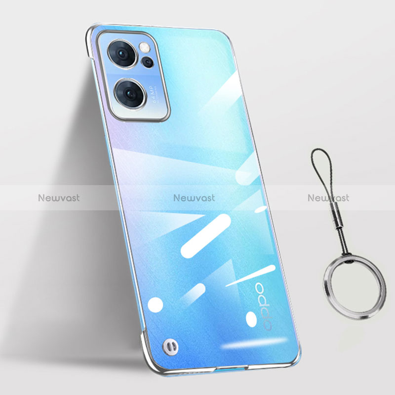 Transparent Crystal Hard Case Back Cover H02 for Oppo Reno7 SE 5G Silver