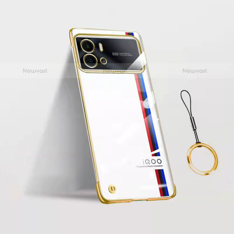 Transparent Crystal Hard Case Back Cover H02 for Vivo iQOO 9 Pro 5G Gold