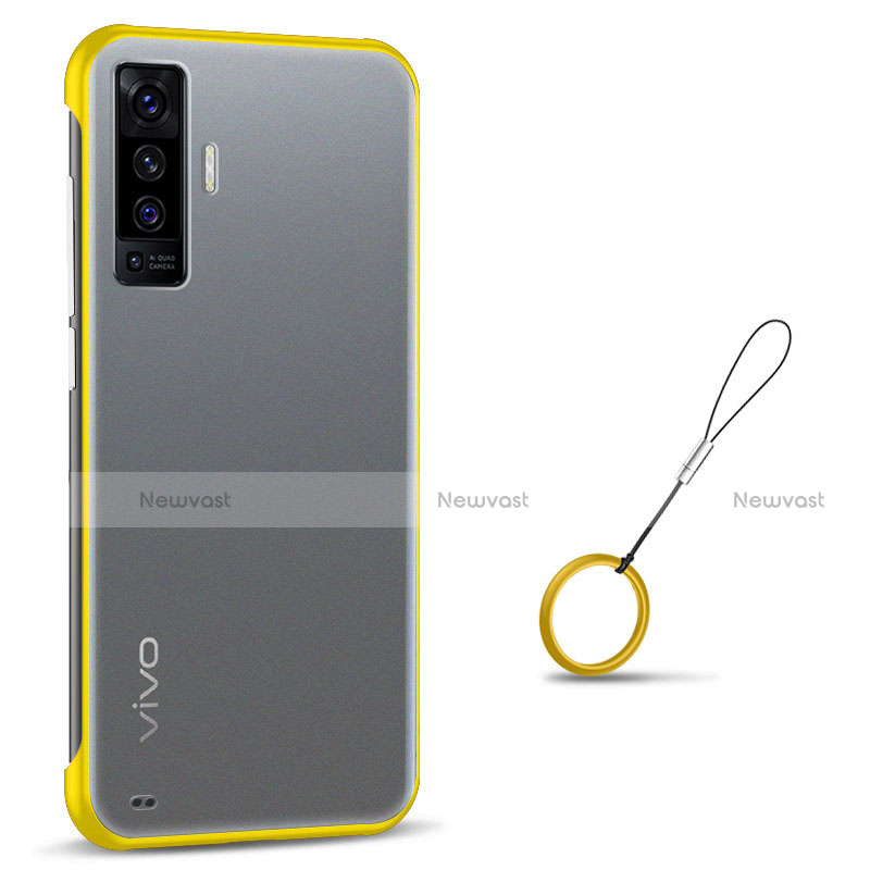 Transparent Crystal Hard Case Back Cover H02 for Vivo X50 5G Yellow