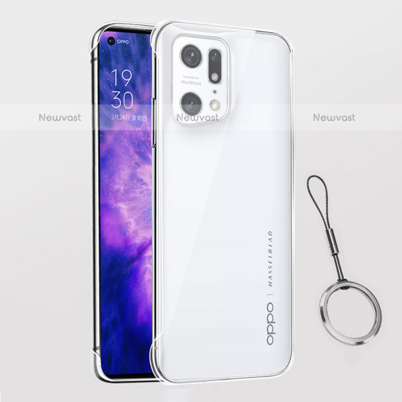 Transparent Crystal Hard Case Back Cover H03 for Oppo Find X5 Pro 5G Clear