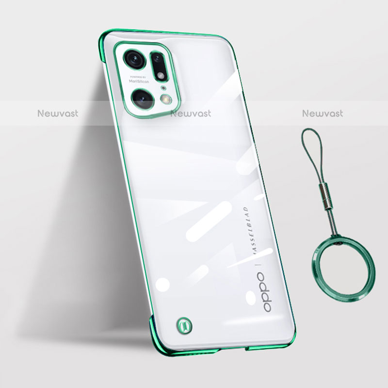 Transparent Crystal Hard Case Back Cover H03 for Oppo Find X5 Pro 5G Green