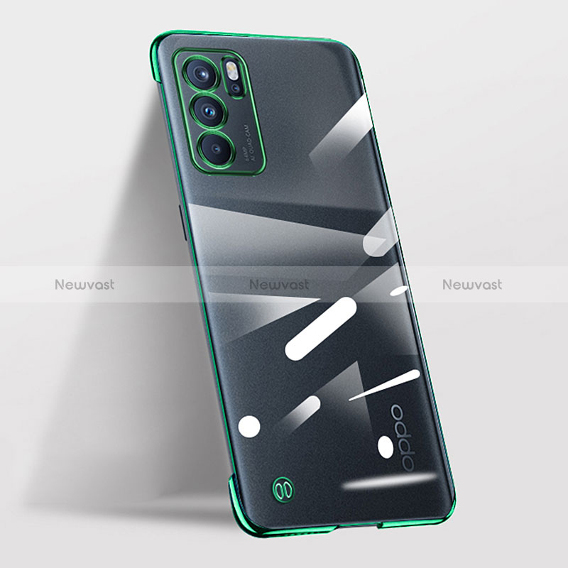 Transparent Crystal Hard Case Back Cover H03 for Oppo Reno6 5G Green