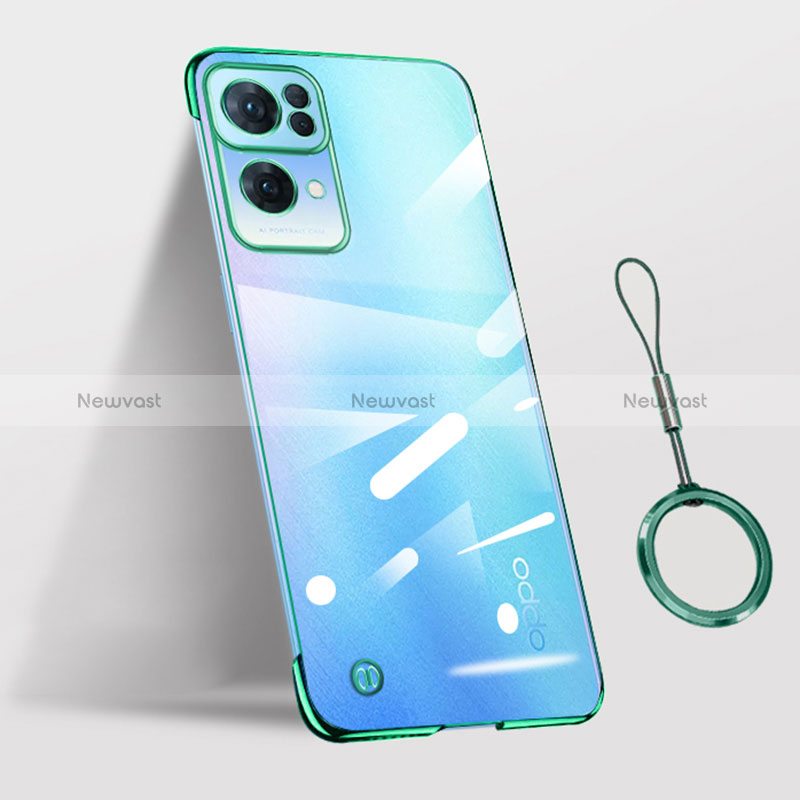 Transparent Crystal Hard Case Back Cover H03 for Oppo Reno7 Pro 5G Green