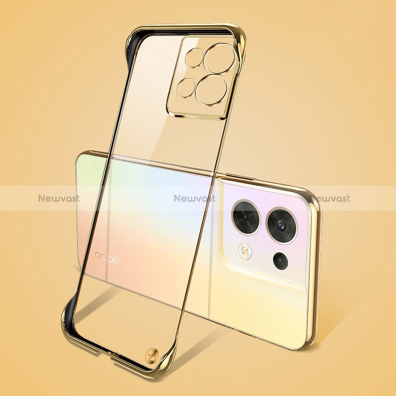 Transparent Crystal Hard Case Back Cover H03 for Oppo Reno8 5G Gold