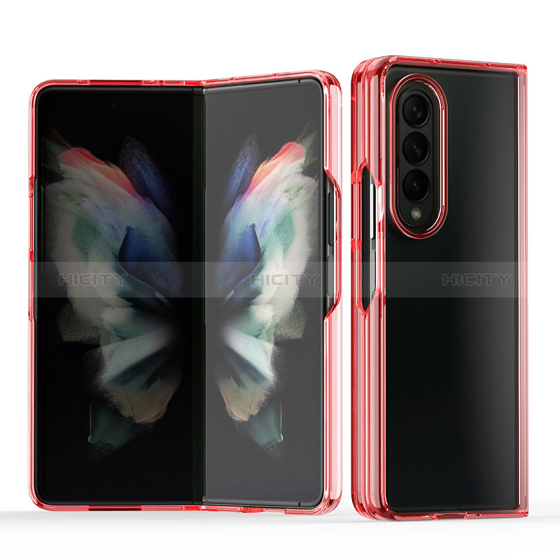 Transparent Crystal Hard Case Back Cover H03 for Samsung Galaxy Z Fold4 5G Red