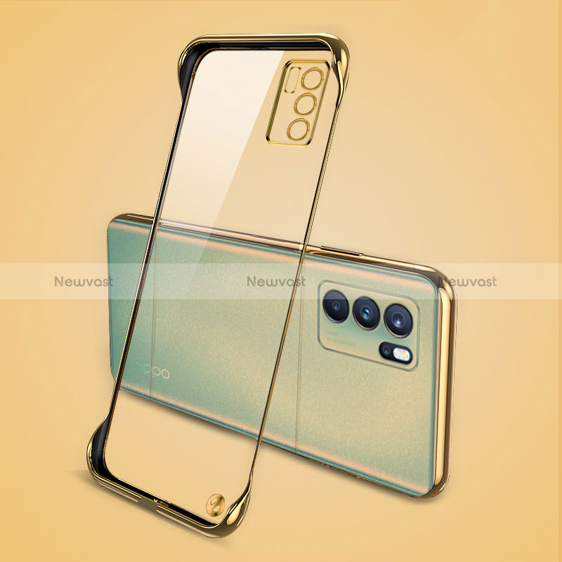 Transparent Crystal Hard Case Back Cover H04 for Oppo Reno6 5G Gold