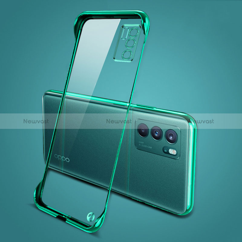 Transparent Crystal Hard Case Back Cover H04 for Oppo Reno6 5G Green