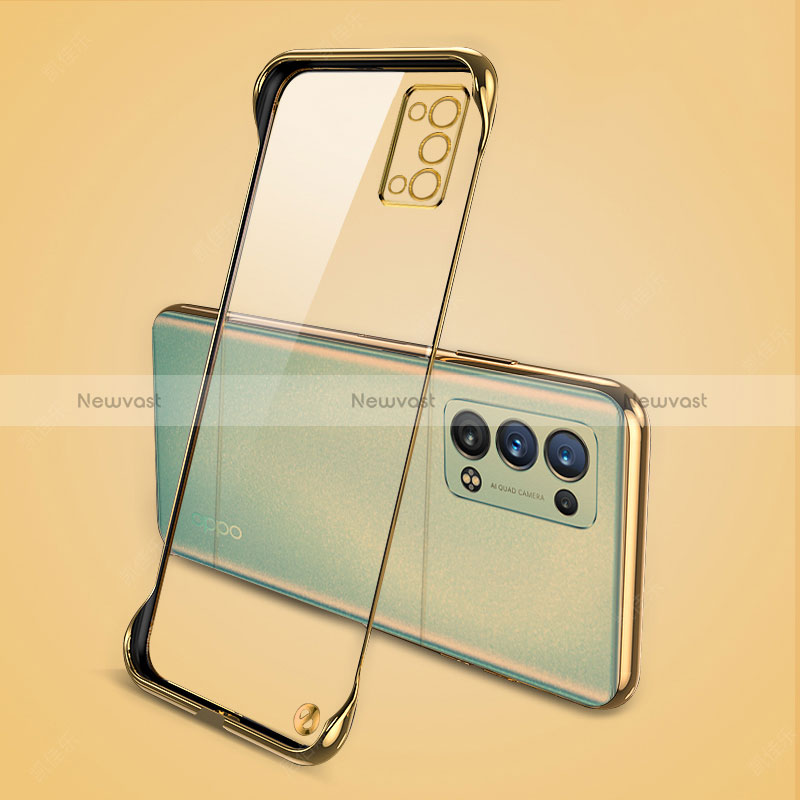 Transparent Crystal Hard Case Back Cover H04 for Oppo Reno6 Pro 5G Gold