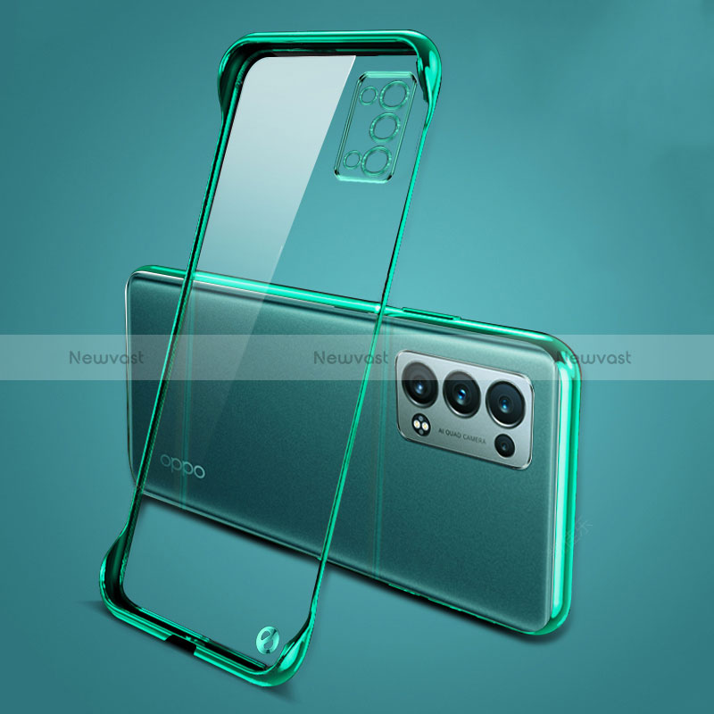 Transparent Crystal Hard Case Back Cover H04 for Oppo Reno6 Pro 5G Green