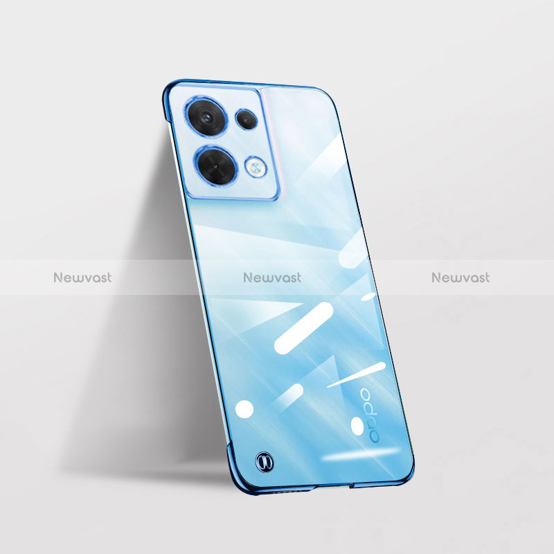 Transparent Crystal Hard Case Back Cover H04 for Oppo Reno8 Pro 5G Blue