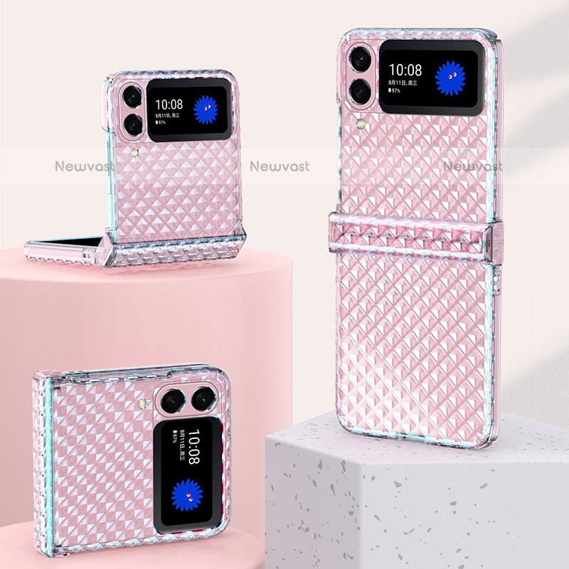 Transparent Crystal Hard Case Back Cover H04 for Samsung Galaxy Z Flip3 5G