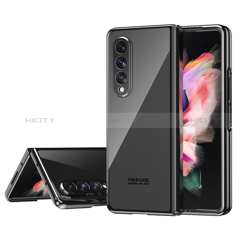 Transparent Crystal Hard Case Back Cover H04 for Samsung Galaxy Z Fold4 5G Black