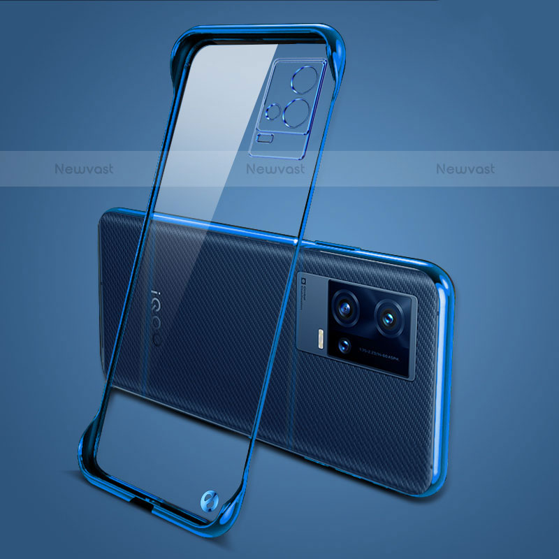 Transparent Crystal Hard Case Back Cover H04 for Vivo iQOO 8 5G Blue
