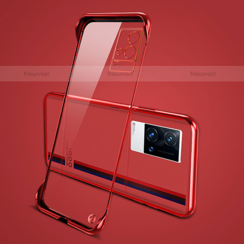 Transparent Crystal Hard Case Back Cover H04 for Vivo iQOO 8 5G Red