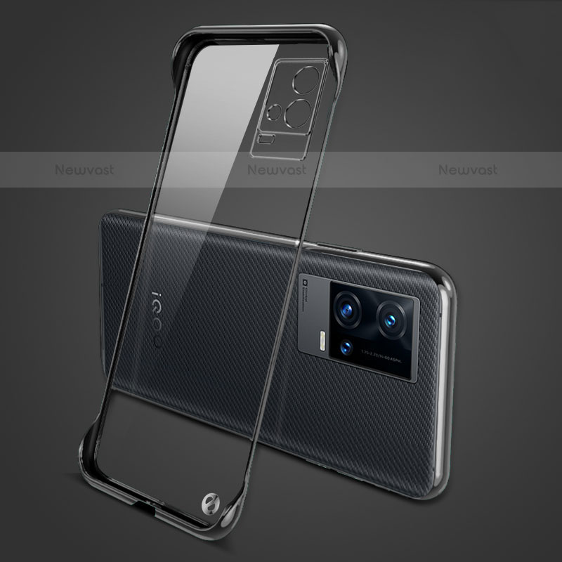 Transparent Crystal Hard Case Back Cover H04 for Vivo iQOO 8 Pro 5G Black