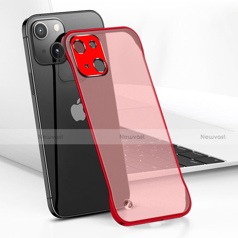 Transparent Crystal Hard Case Back Cover H05 for Apple iPhone 13 Mini Red