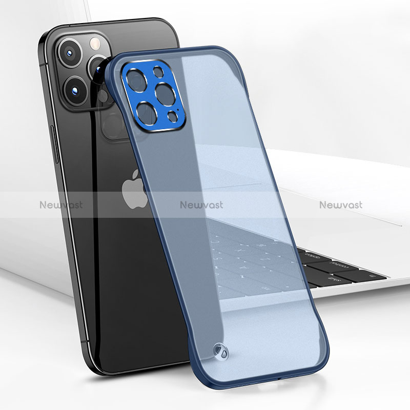Transparent Crystal Hard Case Back Cover H05 for Apple iPhone 14 Pro Blue