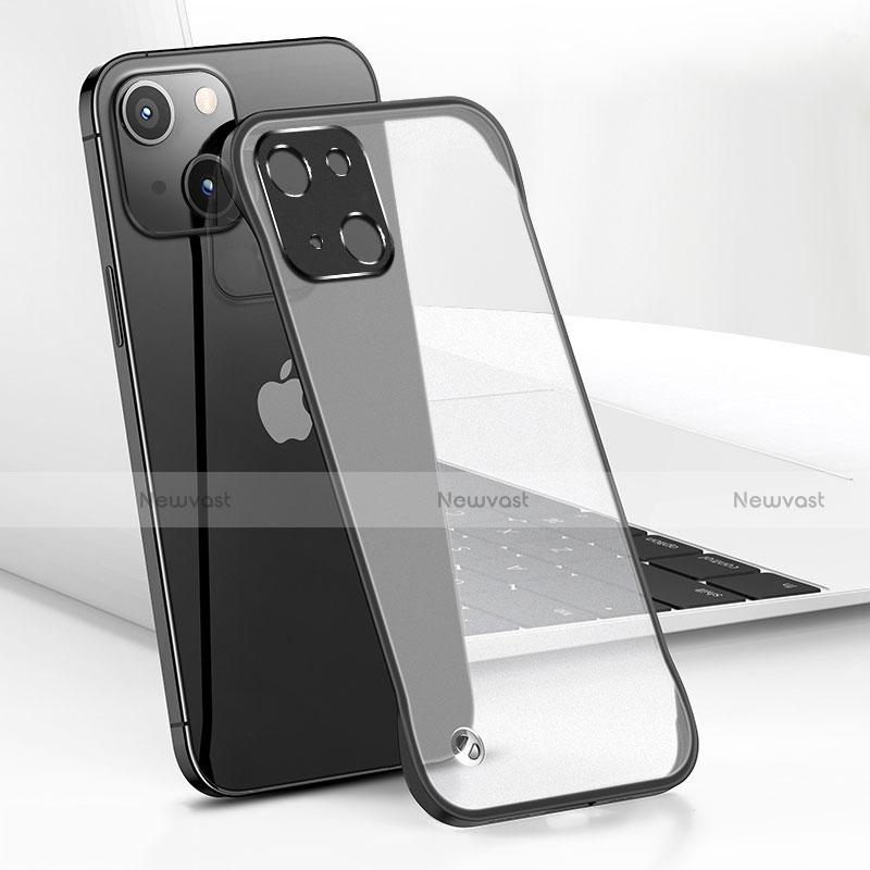 Transparent Crystal Hard Case Back Cover H05 for Apple iPhone 15 Plus Black