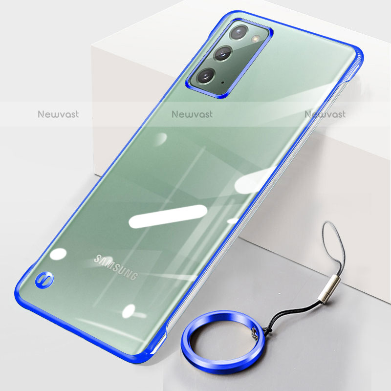 Transparent Crystal Hard Case Back Cover JS1 for Samsung Galaxy Note 20 5G Blue