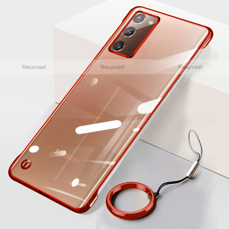 Transparent Crystal Hard Case Back Cover JS1 for Samsung Galaxy Note 20 5G Red