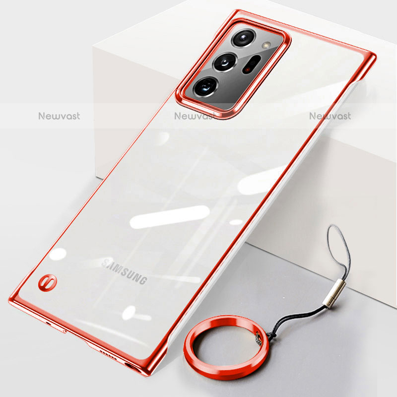 Transparent Crystal Hard Case Back Cover JS1 for Samsung Galaxy Note 20 Ultra 5G Red