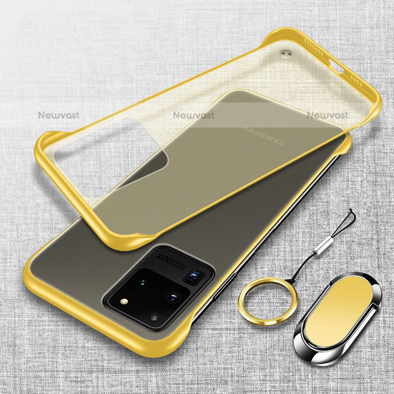 Transparent Crystal Hard Case Back Cover JS1 for Samsung Galaxy S20 Ultra 5G Yellow