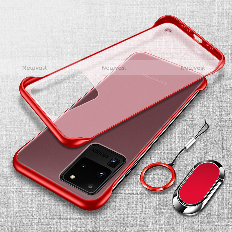 Transparent Crystal Hard Case Back Cover JS1 for Samsung Galaxy S20 Ultra Red