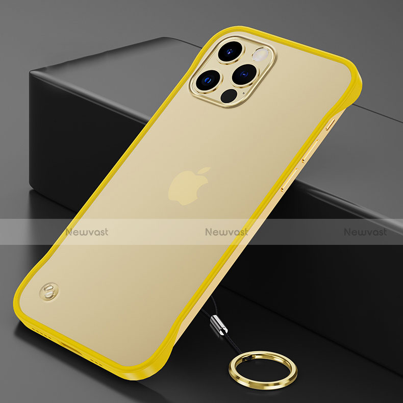Transparent Crystal Hard Case Back Cover N01 for Apple iPhone 12 Pro Max Yellow