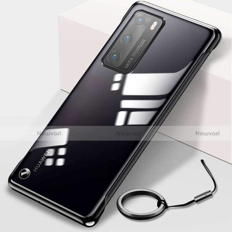 Transparent Crystal Hard Case Back Cover N02 for Huawei P40 Black