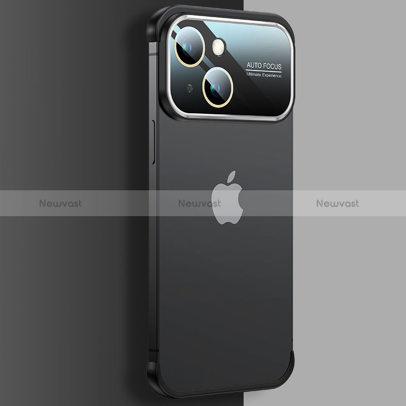 Transparent Crystal Hard Case Back Cover QC4 for Apple iPhone 13 Black