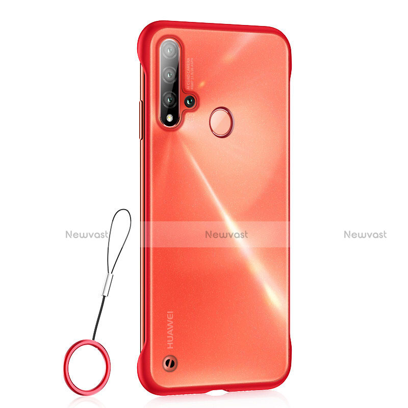 Transparent Crystal Hard Case Back Cover S01 for Huawei Nova 5i Red