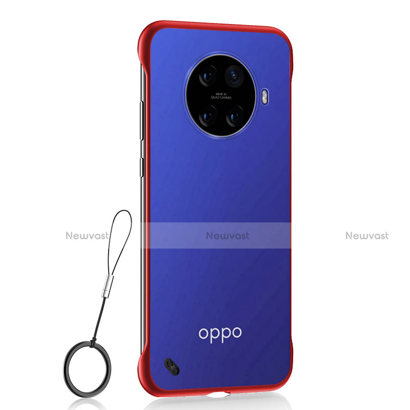 Transparent Crystal Hard Case Back Cover S01 for Oppo Ace2 Red