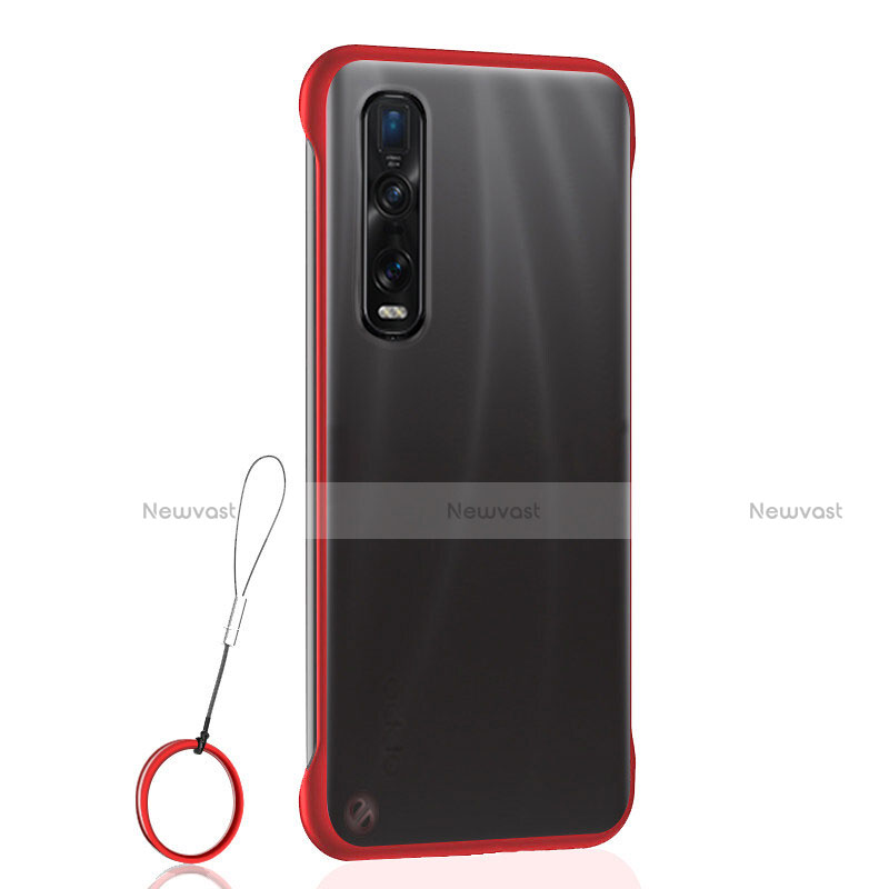 Transparent Crystal Hard Case Back Cover S01 for Oppo Find X2 Pro Red