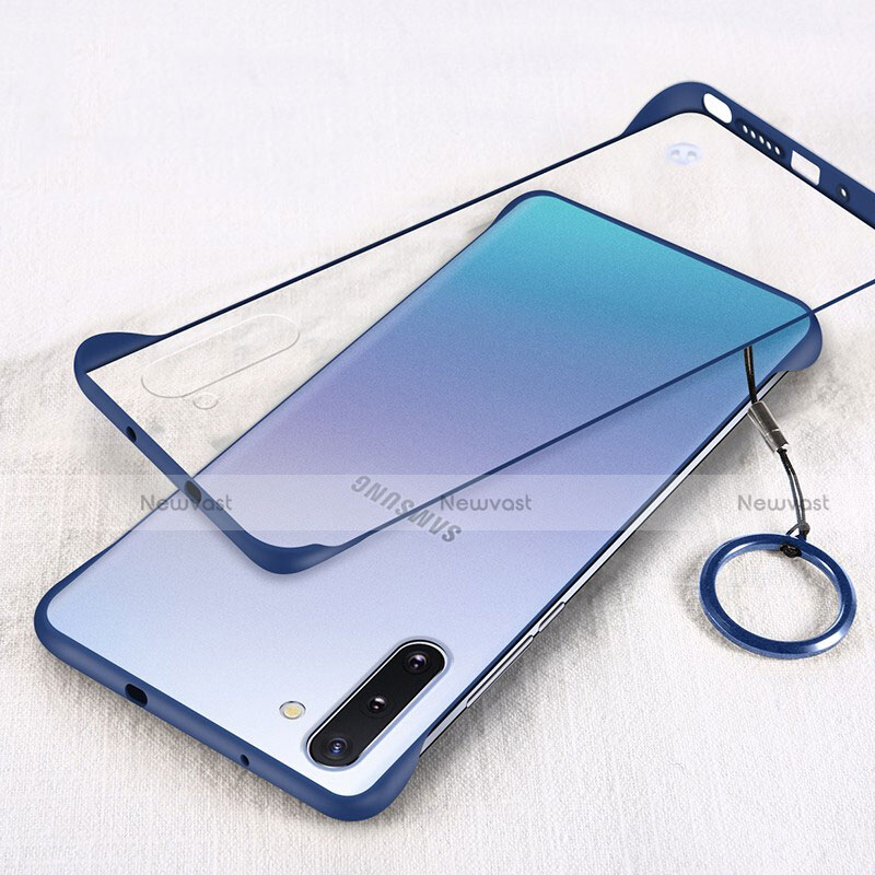 Transparent Crystal Hard Case Back Cover S01 for Samsung Galaxy Note 10 Blue