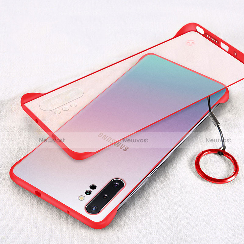 Transparent Crystal Hard Case Back Cover S01 for Samsung Galaxy Note 10 Plus 5G Red