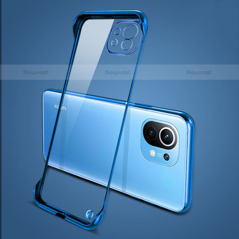 Transparent Crystal Hard Case Back Cover S01 for Xiaomi Mi 11 5G Blue