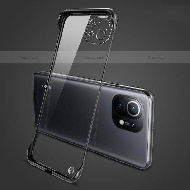 Transparent Crystal Hard Case Back Cover S01 for Xiaomi Mi 11 Lite 5G NE Black