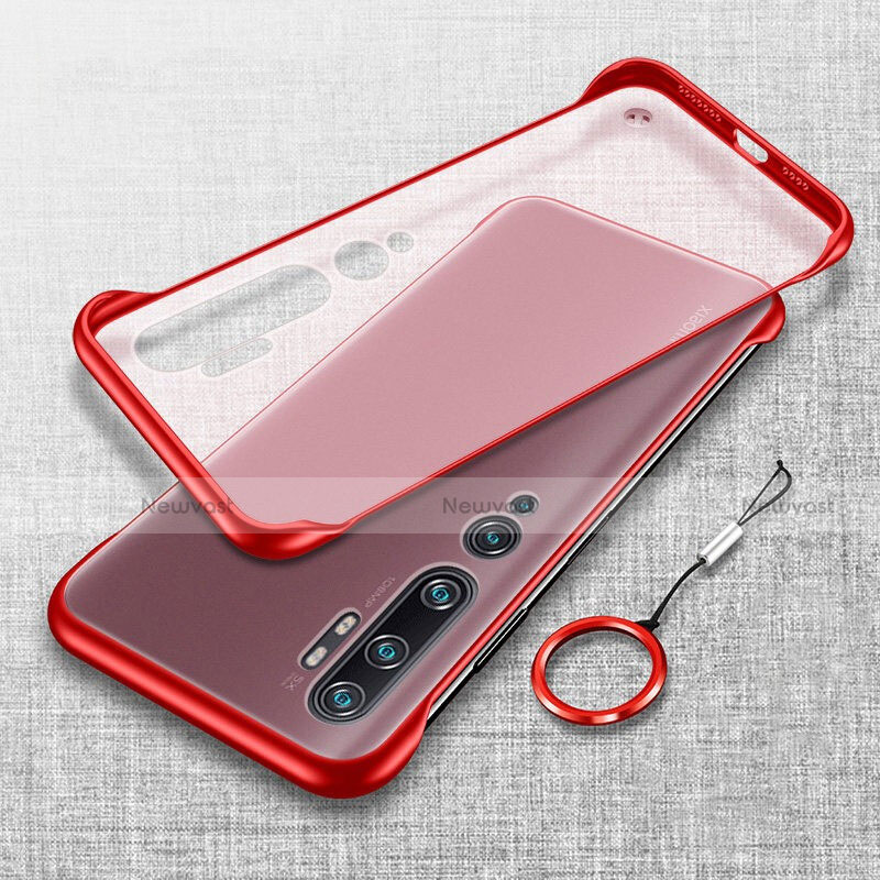 Transparent Crystal Hard Case Back Cover S01 for Xiaomi Mi Note 10 Red